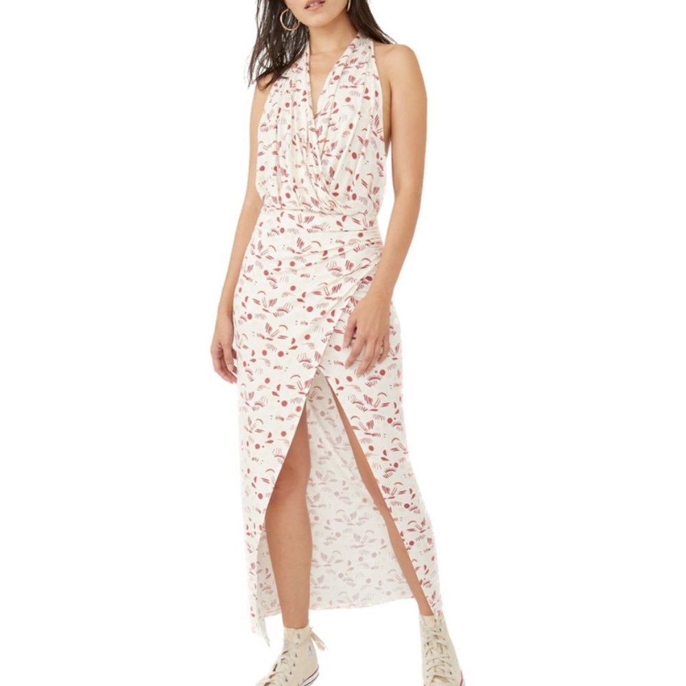Free People | Daria Floral Print Halter Maxi Dress NWT Small Abstract